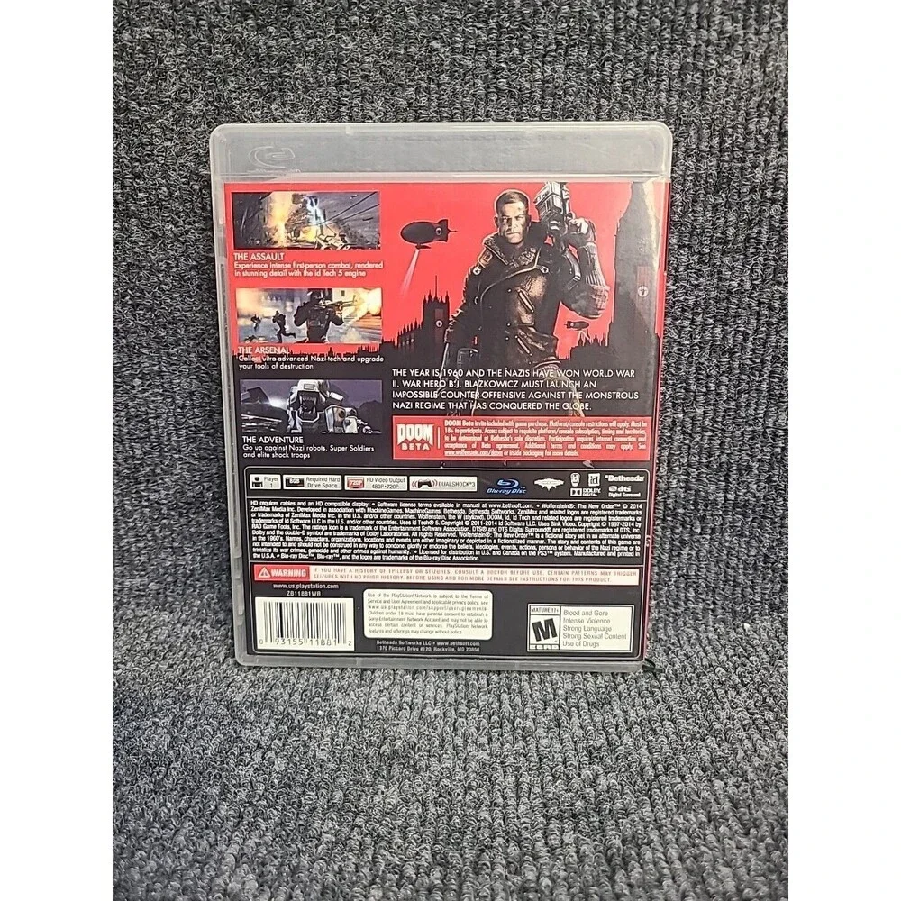 PS3 Wolfenstein: The New Order (Sony PlayStation 3, 2014) Complete Tested